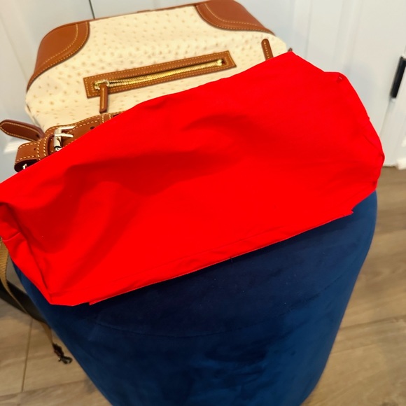 Dooney & Bourke Ostrich Leather Hobo Bag (Brown & Cream) OT960PE - Picture 6 of 16